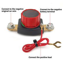 Load image into Gallery viewer, 12V 300A Brass Terminal Disconnect Switch Car Battery Power Switch with Voltage Display Battery Isolator Cut Off Switch
