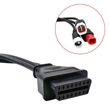 Load image into Gallery viewer, 3 IN 1 3+4+6Pin to OBD2 16Pin Adapter Cable for Motorcycle Yamaha Honda Motorcycle Diagnostic Connector ECU Reader Interface Diagnostic Tool Converter
