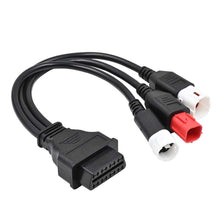 Load image into Gallery viewer, 3 IN 1 3+4+6Pin to OBD2 16Pin Adapter Cable for Motorcycle Yamaha Honda Motorcycle Diagnostic Connector ECU Reader Interface Diagnostic Tool Converter
