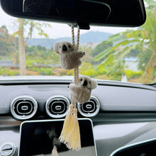 Load image into Gallery viewer, Car Hanging Ornament Creative Koala Premium Rearview Mirror Decor with Tassel Automotive Interior Accessory Plush Koala
