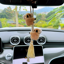Load image into Gallery viewer, Car Hanging Ornament Creative Koala Premium Rearview Mirror Decor with Tassel Automotive Interior Accessory Plush Koala
