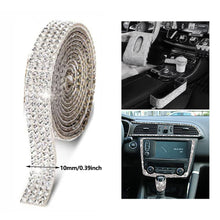 Load image into Gallery viewer, 1m/5m 3.2ft/16ft Car DIY Auto Decorative Stickers 10mm Crystal Diamond Car Decoration Accessories Stickers Auto Interior Cover
