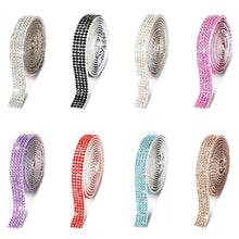 Load image into Gallery viewer, 1m/5m 3.2ft/16ft Car DIY Auto Decorative Stickers 10mm Crystal Diamond Car Decoration Accessories Stickers Auto Interior Cover
