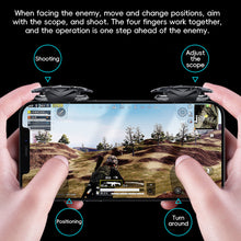 Load image into Gallery viewer, 1 Pair Transparent Mechanical PUBG Game Auxiliary Buttons 4-Finger Linkage Auto-Fire Game Controller for Peace Elite Arena Breakout
