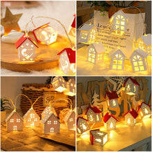 Load image into Gallery viewer, 1.5/2/3m LED Christmas Decoration Wood House String Light Santa Claus Christmas Trees Battery USB String Lighting for Home Decor
