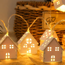 Load image into Gallery viewer, 1.5/2/3m LED Christmas Decoration Wood House String Light Santa Claus Christmas Trees Battery USB String Lighting for Home Decor
