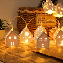 Load image into Gallery viewer, 1.5/2/3m LED Christmas Decoration Wood House String Light Santa Claus Christmas Trees Battery USB String Lighting for Home Decor
