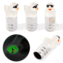 Load image into Gallery viewer, 4Pcs Universal Luminous Duck Shape Dustproof Tire Wheel Stem Valve Caps for Motorcycle Car Auto Bike Car Styling Tunning
