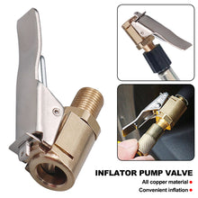 Load image into Gallery viewer, Car Valve Clip 8mm Air Pump Chuck Clip Car Truck Tyre Tire Inflator Pump Valve Connector Car Open Brass Auto Repair Tool
