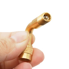 Load image into Gallery viewer, 45/90/135 Degree Angle Brass Motorcycle Bent Valve Adaptor Tyre Tube Valve Extension Adapter for Car Truck Motorcycle Cycling Accessories
