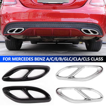 Load image into Gallery viewer, 2Pcs Car Exhaust Tip Muffler Pipe Cover 4 Outlet Tail Pipe Rear Diffuser Cover For Mercedes Benz A/C/E/B/GLC/CLA/CLS Class
