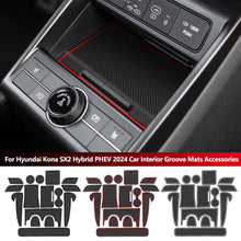 Load image into Gallery viewer, 16PCS Car Anti-Slip Door Slot Gate Slot Pad Mat Cup Groove for Hyundai Kona SX2 Hybrid PHEV 2024 Car Interior Groove Mats Accessories
