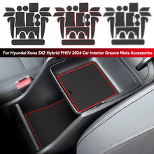 Load image into Gallery viewer, 16PCS Car Anti-Slip Door Slot Gate Slot Pad Mat Cup Groove for Hyundai Kona SX2 Hybrid PHEV 2024 Car Interior Groove Mats Accessories
