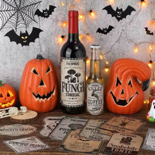 Load image into Gallery viewer, 12Pcs/Pack Halloween Wine Bottle Labels Stickers Terror Skeleton Decorative Stickers for Beer and Beverages
