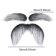 Load image into Gallery viewer, Halloween Simulation Fake Beard Eyebrows Santa Claus Beard Long Hair Black Big Beard Party One Beard Dress Up
