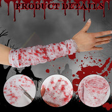 Load image into Gallery viewer, Halloween Bloody Crime Scene Tape Bloody Warning Tape Fake Blood Stained Gauze &amp; Barrier Tape for Haunted House Decor
