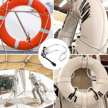 Load image into Gallery viewer, 304 Stainless Steel Lifebuoy Bracket Horseshoe Ring Holder for Boats Yachts Marine Grade Hardware Adjustable Life Preserver Mount
