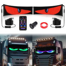 Load image into Gallery viewer, 2Pcs Devil Eyes Light Bluetooth APP Control with Car Charger DIY Programmable Flexible LED Display Scrolling Sign Light for Car Truck Windshield
