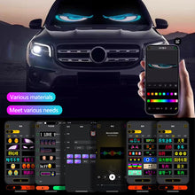 Load image into Gallery viewer, 2Pcs Devil Eyes Light Bluetooth APP Control with Car Charger DIY Programmable Flexible LED Display Scrolling Sign Light for Car Truck Windshield
