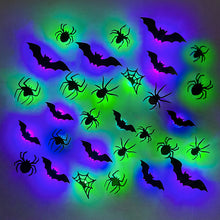 Load image into Gallery viewer, Halloween 3D LED Bat Spider Decor Wall Window Atmosphere Scene Setter Bat Spider LED Scary Halloween Party Wall Decoration
