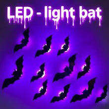 Load image into Gallery viewer, Halloween 3D LED Bat Spider Decor Wall Window Atmosphere Scene Setter Bat Spider LED Scary Halloween Party Wall Decoration
