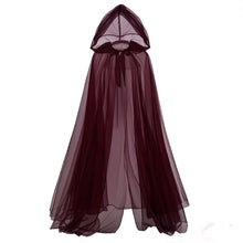 Load image into Gallery viewer, Halloween Grim Reaper Cloak with Hood Gothic Victorian Mysterious Witch Costume Long Cape Sheer Mesh Elegant Gothic Party Performance Cosplay Ghost
