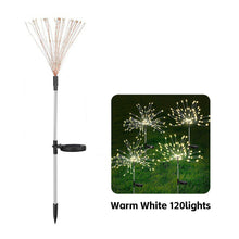 Load image into Gallery viewer, Solar Powered Sparkle Lawn Lights Outdoor Garden LED Dandelion String Lights Firework Design for Landscape Wedding Party Decor
