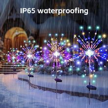 Load image into Gallery viewer, Solar Powered Sparkle Lawn Lights Outdoor Garden LED Dandelion String Lights Firework Design for Landscape Wedding Party Decor
