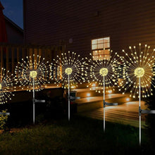 Load image into Gallery viewer, Solar Powered Sparkle Lawn Lights Outdoor Garden LED Dandelion String Lights Firework Design for Landscape Wedding Party Decor
