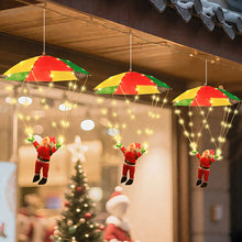 Load image into Gallery viewer, Magic Flying Parachuting Santa LED Lights USB/Battery/Solar Powered Funny Family Christmas Eve Decorations Ornament String Light
