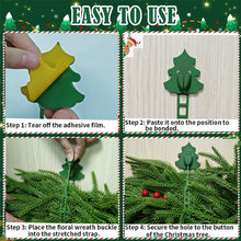 Load image into Gallery viewer, Christmas Reusable Silicone Wire Ties Garland Securing Clips Invisible Ornament Hangers Adhesive Hook Straps Holiday Light Cord Organizer

