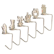 Load image into Gallery viewer, Christmas Fireplace Hooks for Hanging Stockings Metal No Glue Table Edge Hooks Decorative Quick Setup Holiday Home Decor Hooks
