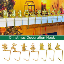 Load image into Gallery viewer, Christmas Fireplace Hooks for Hanging Stockings Metal No Glue Table Edge Hooks Decorative Quick Setup Holiday Home Decor Hooks
