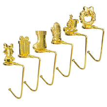 Load image into Gallery viewer, Christmas Fireplace Hooks for Hanging Stockings Metal No Glue Table Edge Hooks Decorative Quick Setup Holiday Home Decor Hooks
