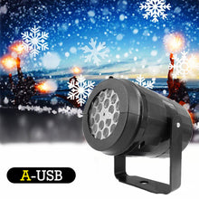 Load image into Gallery viewer, USB/EU Christmas Projector Light Dynamic Pattern Festival Atmosphere Garden Indoor Ambient Lighting Wall Ceiling Party Valentine's Day Decoration Light
