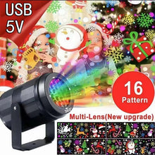 Load image into Gallery viewer, USB/EU Christmas Projector Light Dynamic Pattern Festival Atmosphere Garden Indoor Ambient Lighting Wall Ceiling Party Valentine's Day Decoration Light
