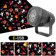 Load image into Gallery viewer, USB/EU Christmas Projector Light Dynamic Pattern Festival Atmosphere Garden Indoor Ambient Lighting Wall Ceiling Party Valentine's Day Decoration Light
