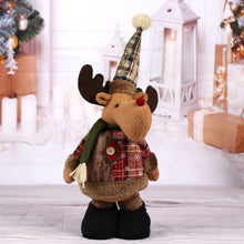 Load image into Gallery viewer, Christmas Fabric Stretchable Elder Doll Adjustable Santa Reindeer Snowman Stretch Leg Doll Christmas Collectible Tabletop Decoration Toy
