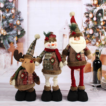 Load image into Gallery viewer, Christmas Fabric Stretchable Elder Doll Adjustable Santa Reindeer Snowman Stretch Leg Doll Christmas Collectible Tabletop Decoration Toy
