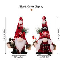 Load image into Gallery viewer, Christmas Gnome Ornament Knitted Doll Fuzzy Christmas Gnome Figurine Fairy Tale Decor Christmas Table Centerpiece Gift
