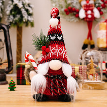 Load image into Gallery viewer, Christmas Gnome Ornament Knitted Doll Fuzzy Christmas Gnome Figurine Fairy Tale Decor Christmas Table Centerpiece Gift
