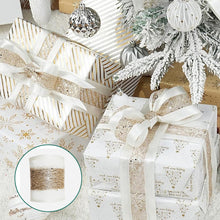 Load image into Gallery viewer, Christmas Gold Metallic Ribbon Sparkle Christmas Tree Bow Decoration Easy to Shape DIY Christmas Party Home Gift Box Decor
