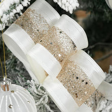 Load image into Gallery viewer, Christmas Gold Metallic Ribbon Sparkle Christmas Tree Bow Decoration Easy to Shape DIY Christmas Party Home Gift Box Decor

