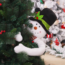 Load image into Gallery viewer, Christmas Tree Topper Santa Snowman Ornament Holding Hugging Tree Crown Christmas Gift Idea Funny Scene Setter Decor
