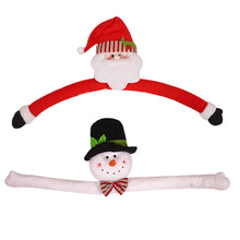 Load image into Gallery viewer, Christmas Tree Topper Santa Snowman Ornament Holding Hugging Tree Crown Christmas Gift Idea Funny Scene Setter Decor
