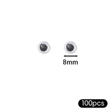 Load image into Gallery viewer, 100pcs Self-Adhesive Wiggle Eyes Moving Pupil Wiggling Eyeballs Multi-Size DIY Doll Craft Supplies Funny Embellishment Eyes Movable Pupil Stickers
