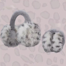 Load image into Gallery viewer, Winter Leopard Print Earmuffs Soft Plush Winter Ear Warmers for Women Folding Earflap Windproof Outdoor Fur EarMuff
