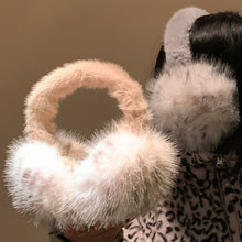 Load image into Gallery viewer, Winter Leopard Print Earmuffs Soft Plush Winter Ear Warmers for Women Folding Earflap Windproof Outdoor Fur EarMuff
