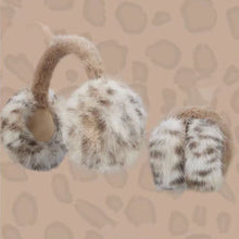Load image into Gallery viewer, Winter Leopard Print Earmuffs Soft Plush Winter Ear Warmers for Women Folding Earflap Windproof Outdoor Fur EarMuff
