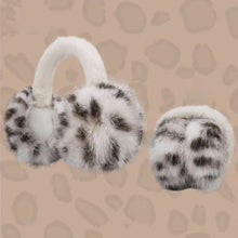 Load image into Gallery viewer, Winter Leopard Print Earmuffs Soft Plush Winter Ear Warmers for Women Folding Earflap Windproof Outdoor Fur EarMuff
